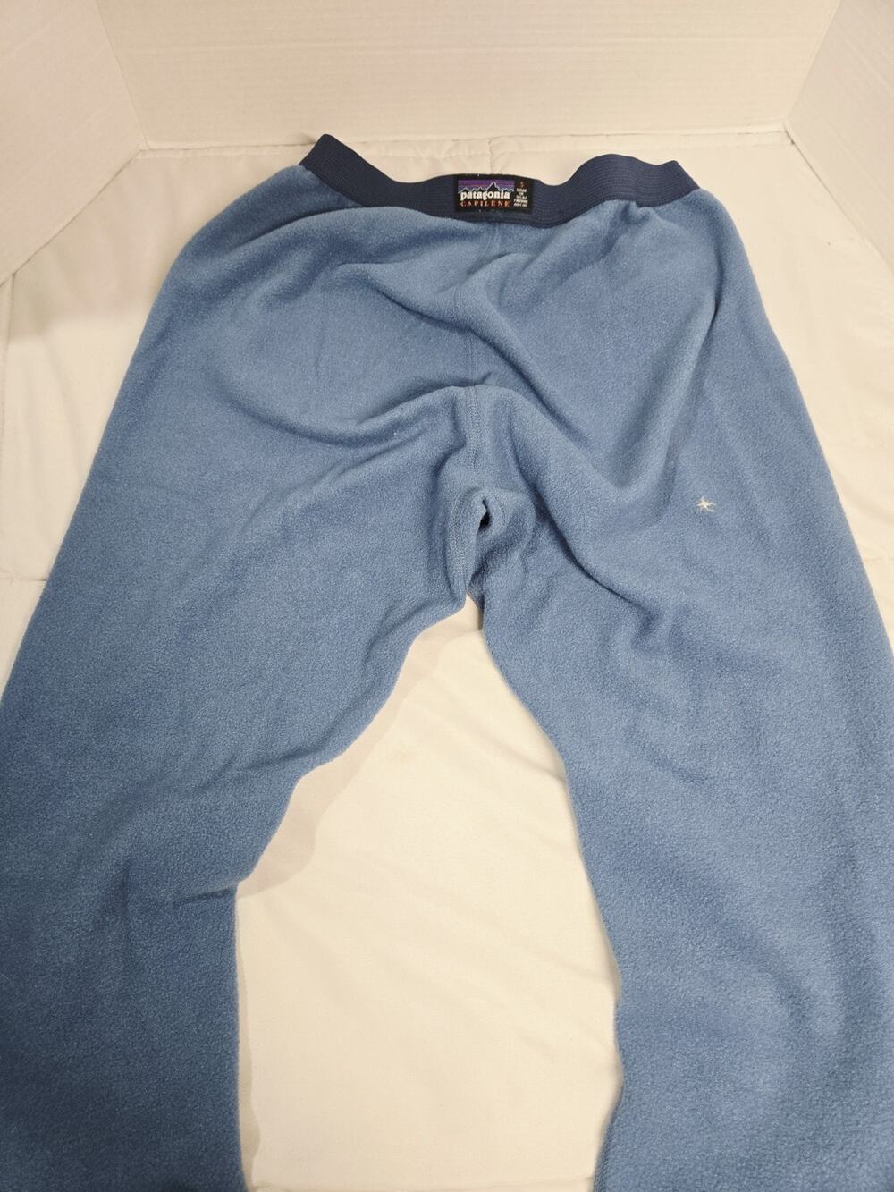 Patagonia Capilene Base Layer Bottoms Fleece S Blue USA Made Vintage Woma
